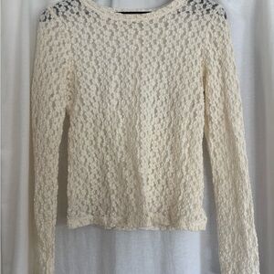 LOFT White Lace Top - M